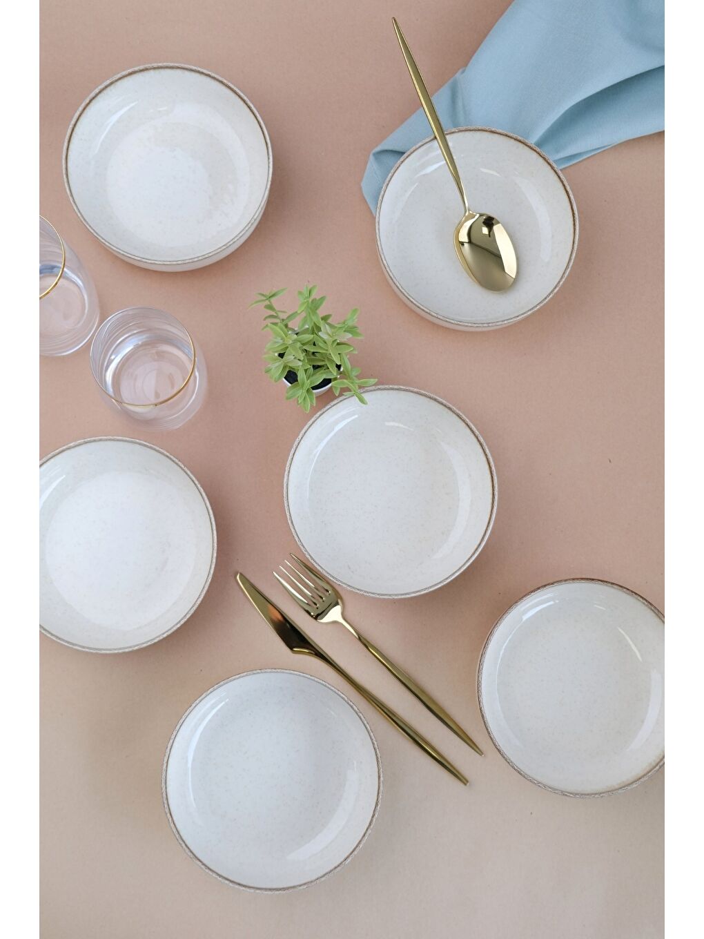 Kahverengi Moderna Çorba Kasesi Tarçın 15 cm 6'lı