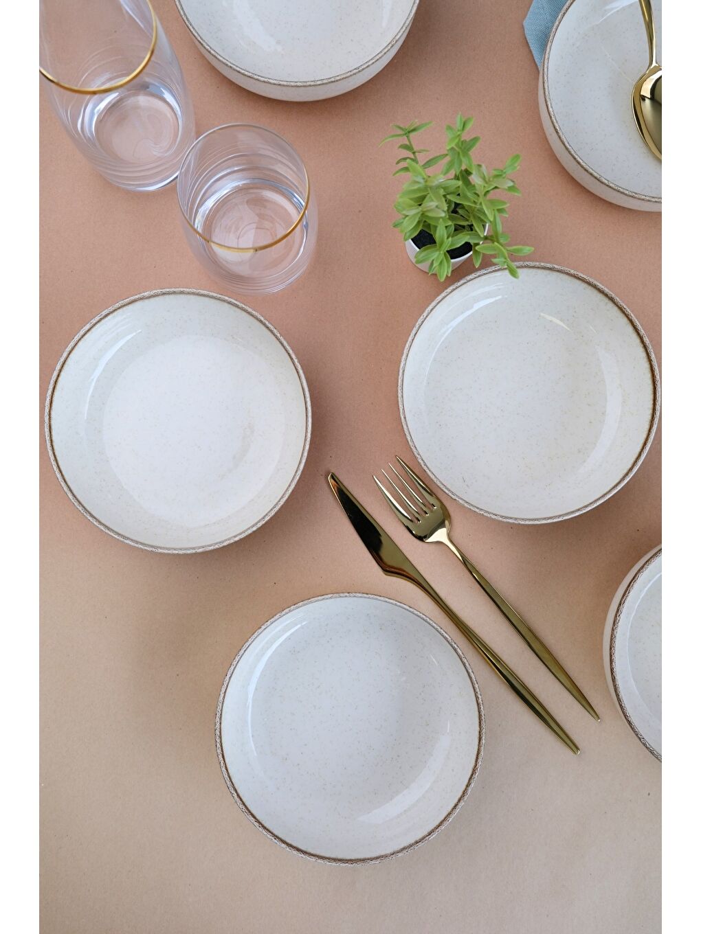 Kahverengi Moderna Çorba Kasesi Tarçın 15 cm 6'lı-3