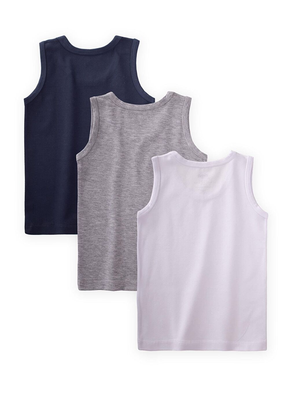 Üçlü Erkek çocuk  Atlet Set 2-9 yaş Laci-Gri-Beyaz-1