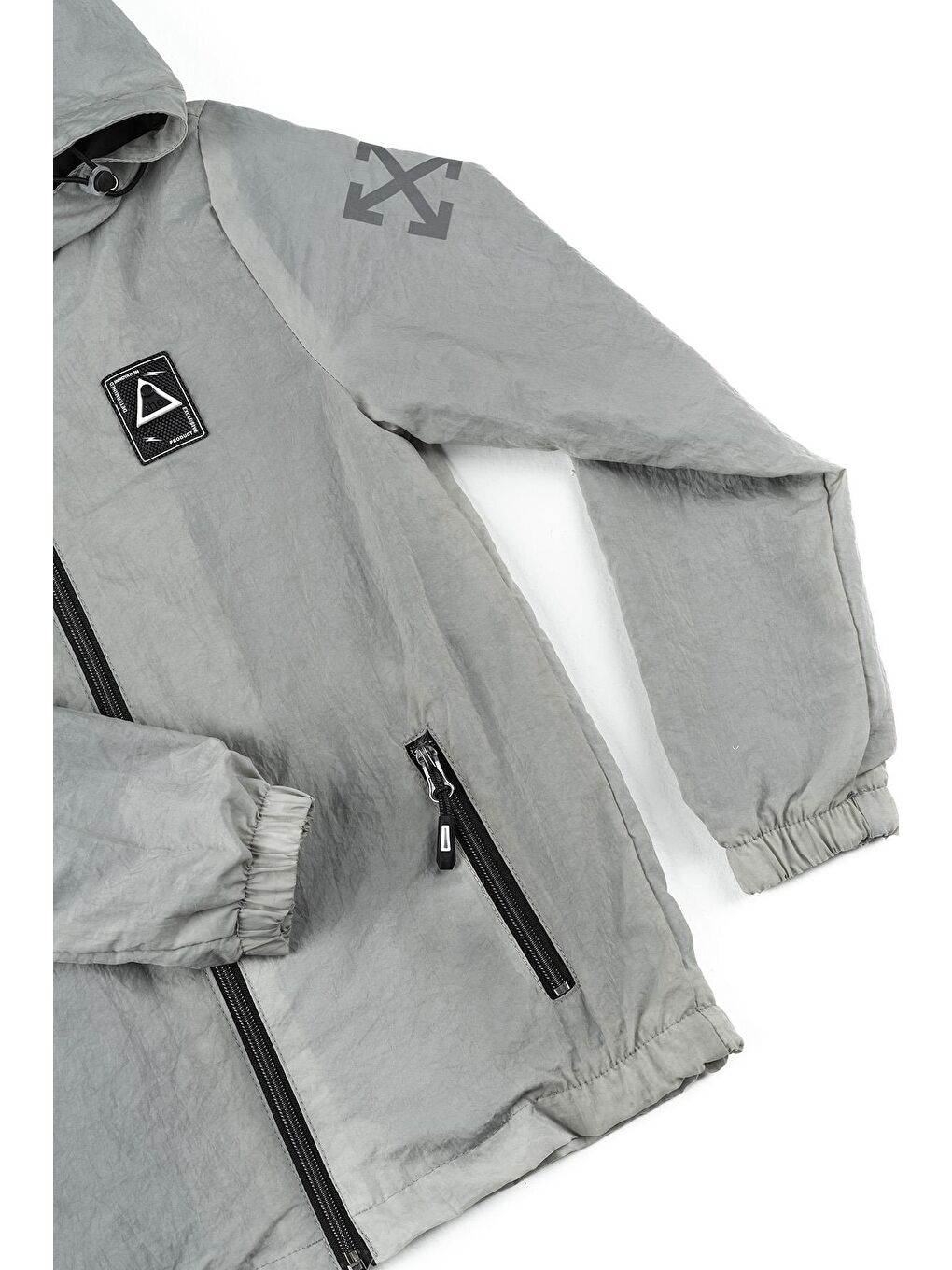 Bej Kapüşonlu Su Geçirmez Erkek Çocuk Yağmurluk Mont-4