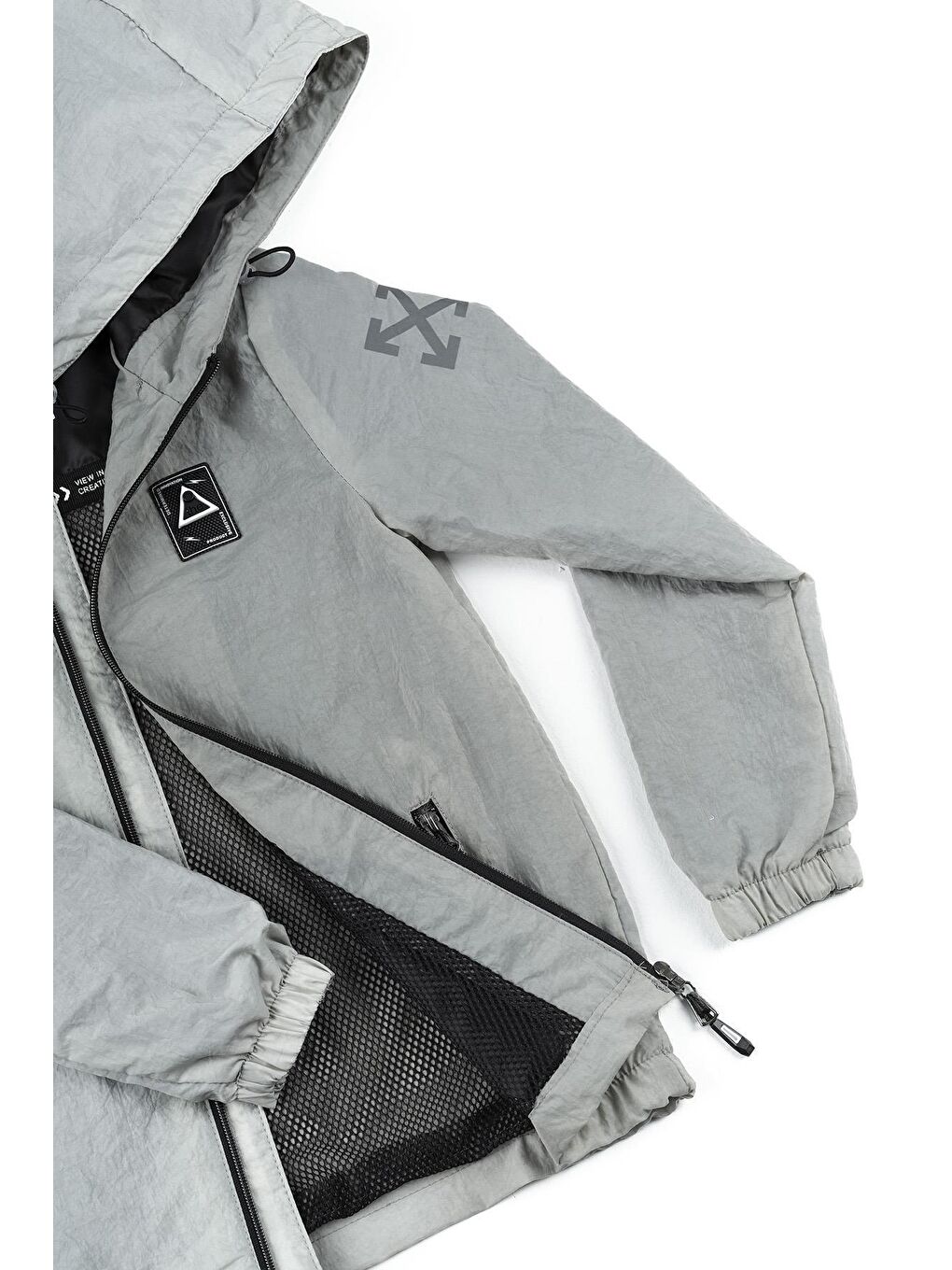 Bej Kapüşonlu Su Geçirmez Erkek Çocuk Yağmurluk Mont-5