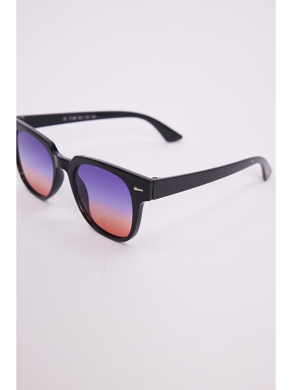 Unisex Oval Siyah Çerçeve Uv 400 Korumalı Renkli Cam Güneş Gözlüğü-2