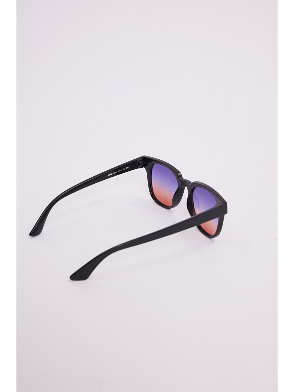 Unisex Oval Siyah Çerçeve Uv 400 Korumalı Renkli Cam Güneş Gözlüğü-3
