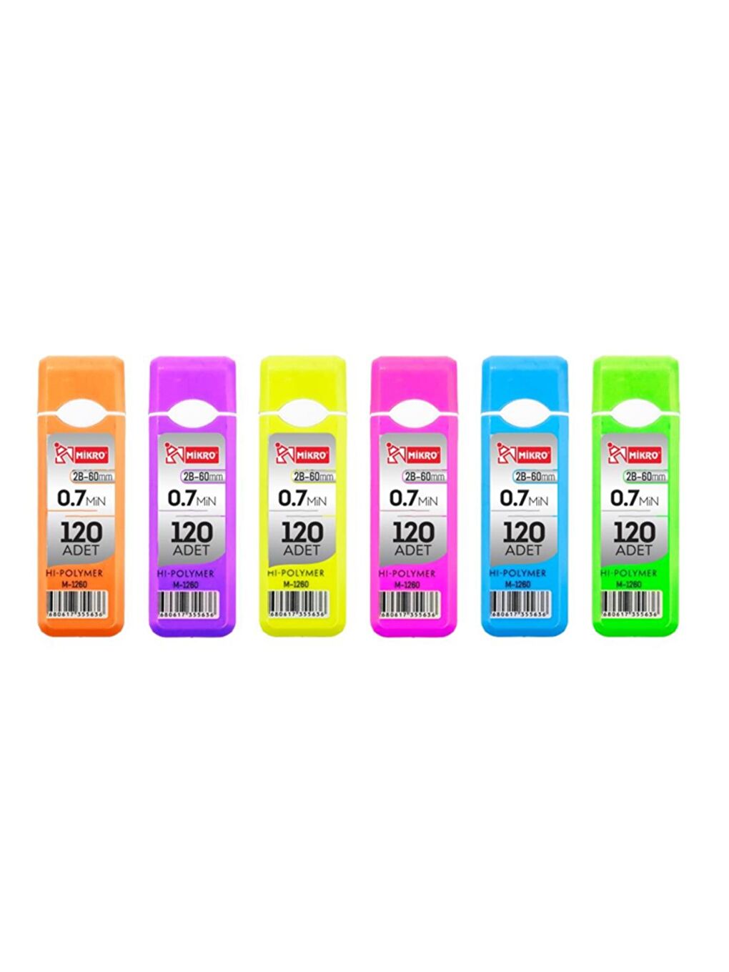 M-1260 Hi Polymer 60 mm 2B 0.7 Kalem Ucu 120 Li 12 Tüp-1