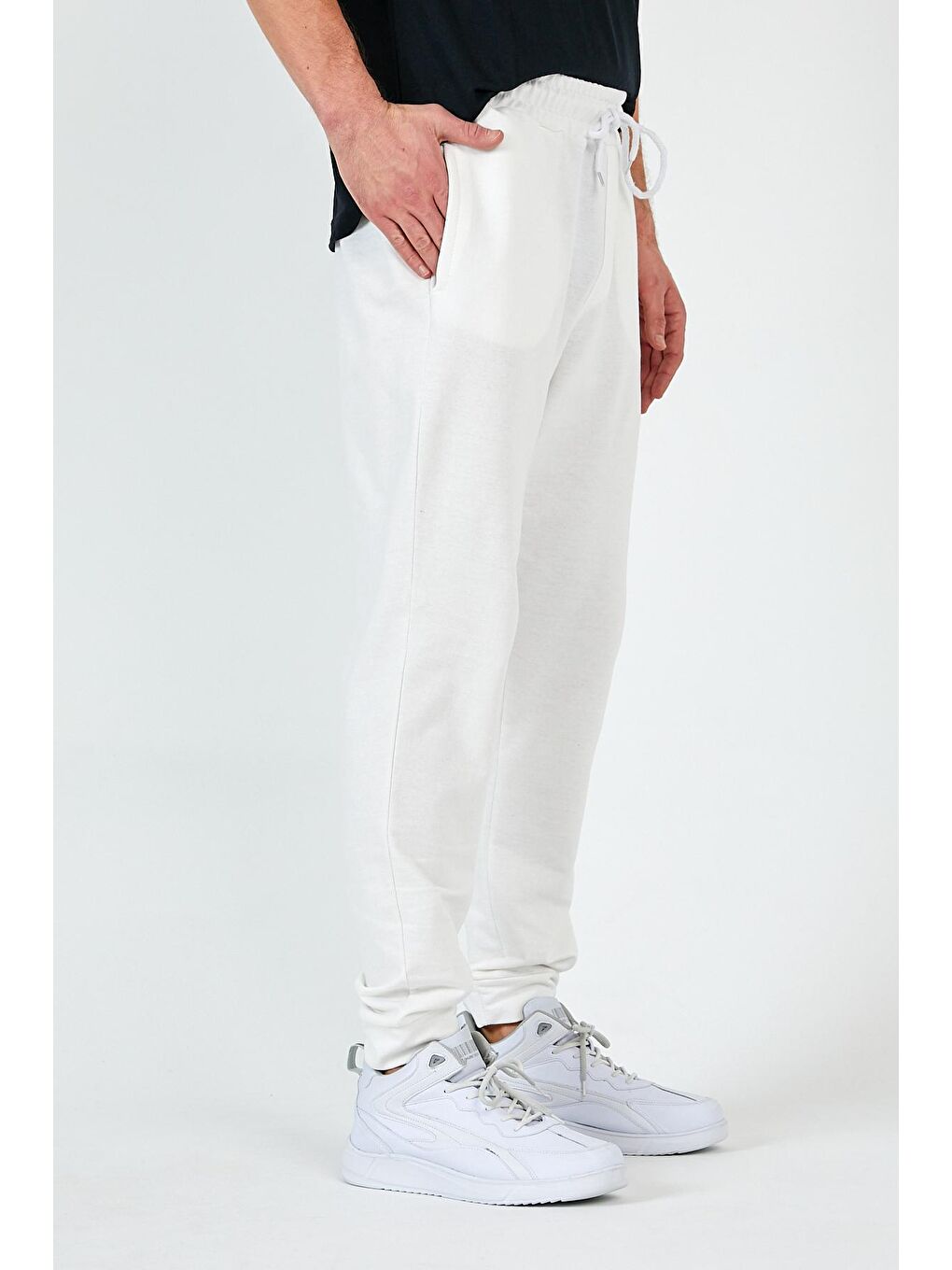 Ekru Regular/Normal Kesim Lastik Belli Brooklyn Şehir Baskılı Erkek Eşofman Altı 24EA203-1