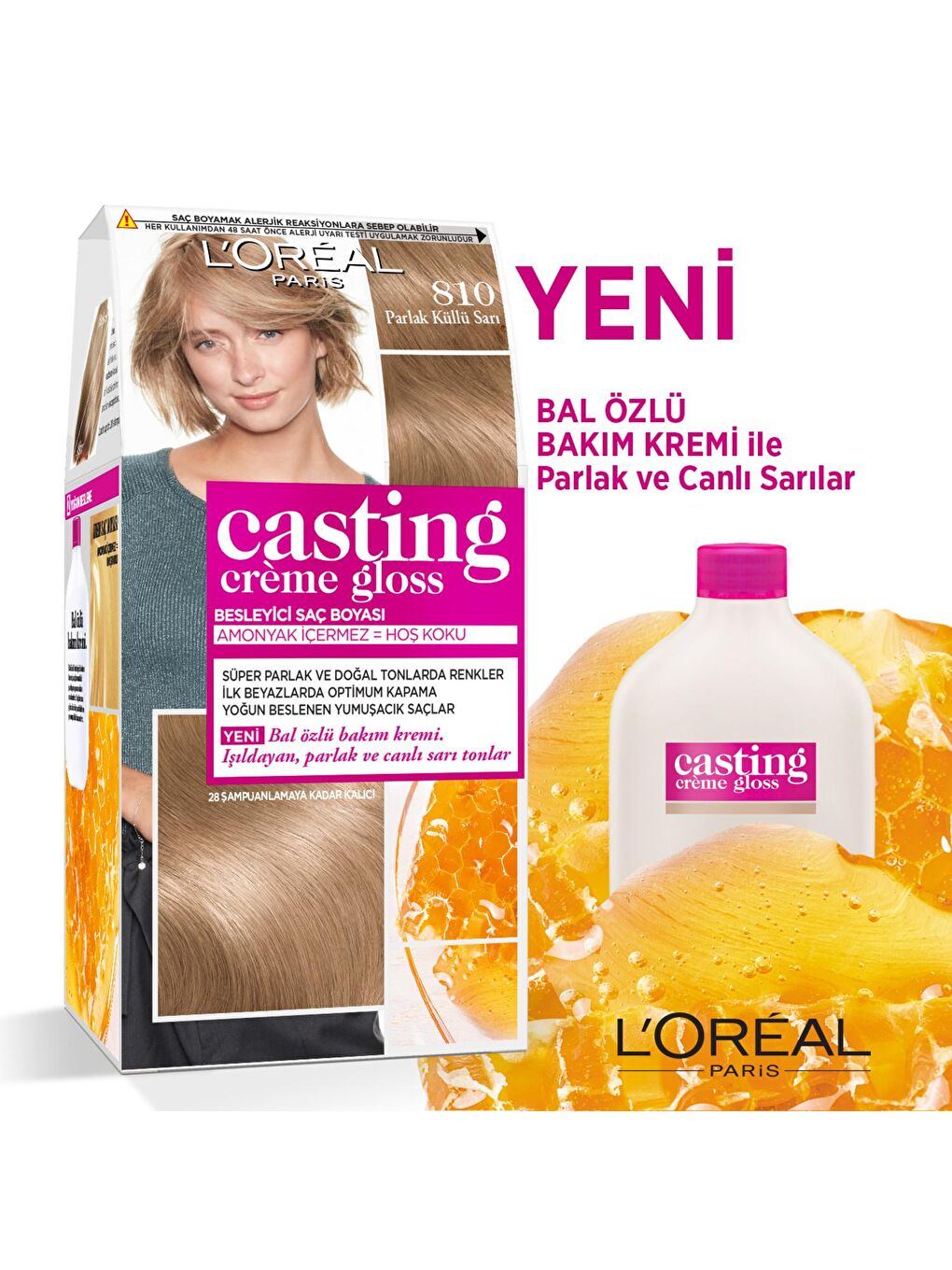 Casting Crème Gloss Saç Boyası - 810 Parlak Küllü Sarı-2