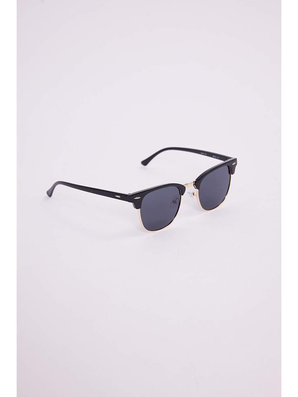 Unisex siyah Oval Çerçeveli Gold Detaylı Uv 400 Korumalı Güneş Gözlüğü-1
