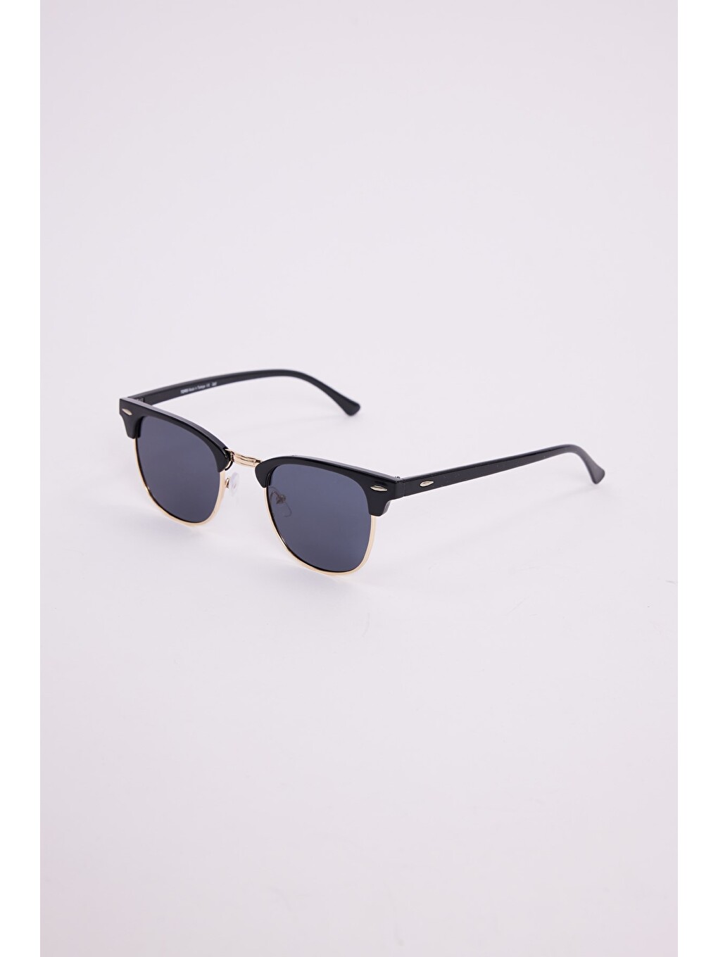 Unisex siyah Oval Çerçeveli Gold Detaylı Uv 400 Korumalı Güneş Gözlüğü-2