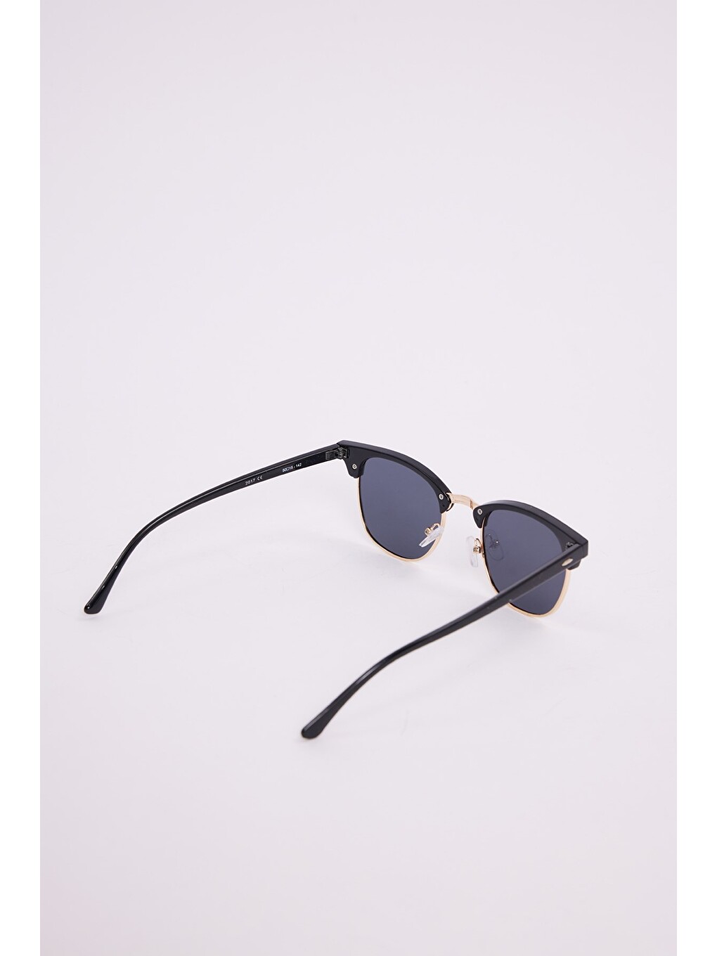 Unisex siyah Oval Çerçeveli Gold Detaylı Uv 400 Korumalı Güneş Gözlüğü-4