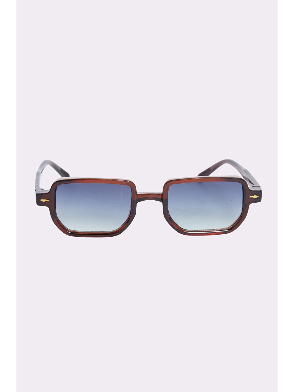 Unisex Geometrik Çerçeve Kahverengi Çerçeve Uv 400 Korumalı Güneş Gözlüğü
