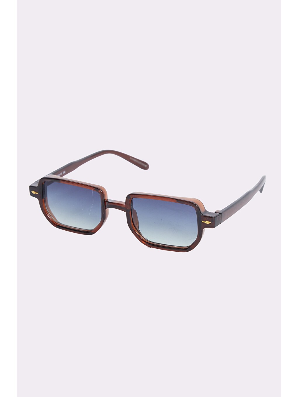 Unisex Geometrik Çerçeve Kahverengi Çerçeve Uv 400 Korumalı Güneş Gözlüğü-1
