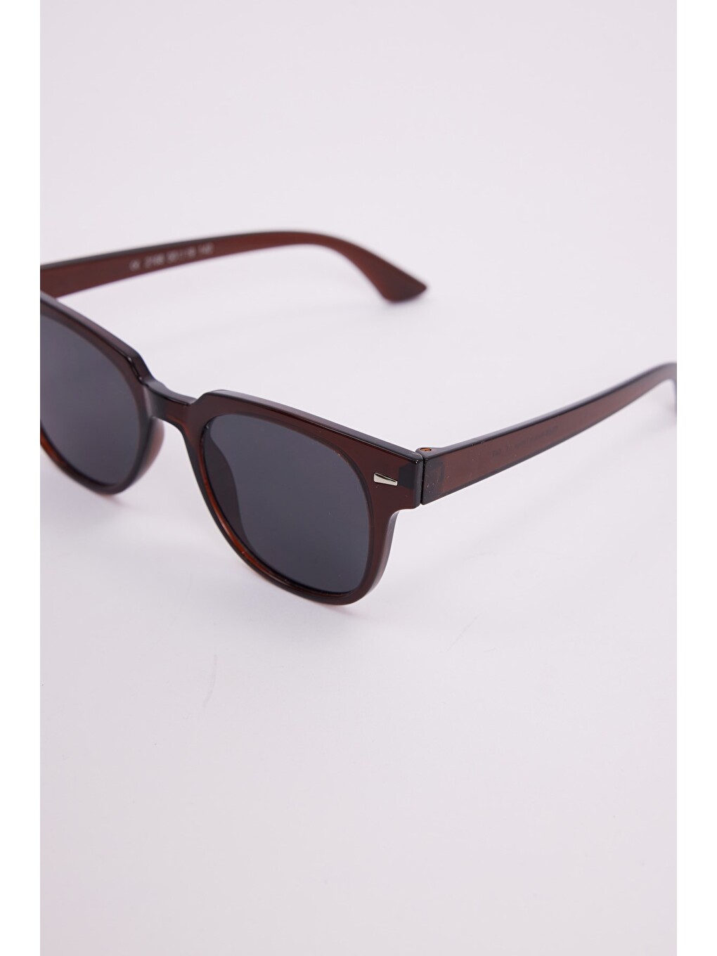 Unisex Oval Kahverengi Çerçeve Uv 400 Korumalı Siyah Cam Güneş Gözlüğü-2