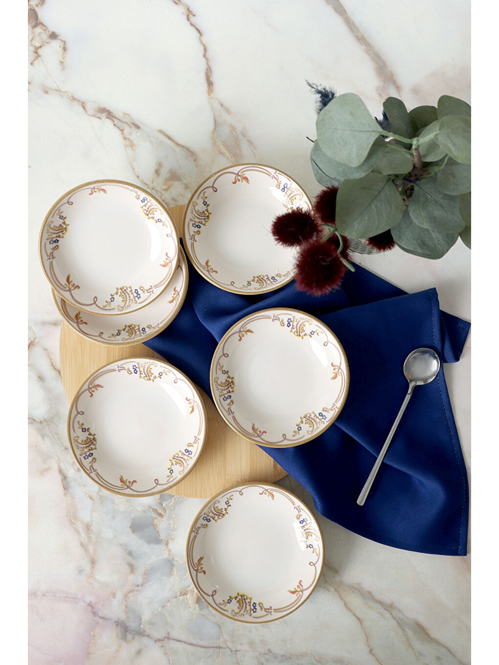 Karışık Bronze Bloom Halka Çerezlik / Sosluk 13 Cm 6 Adet-1