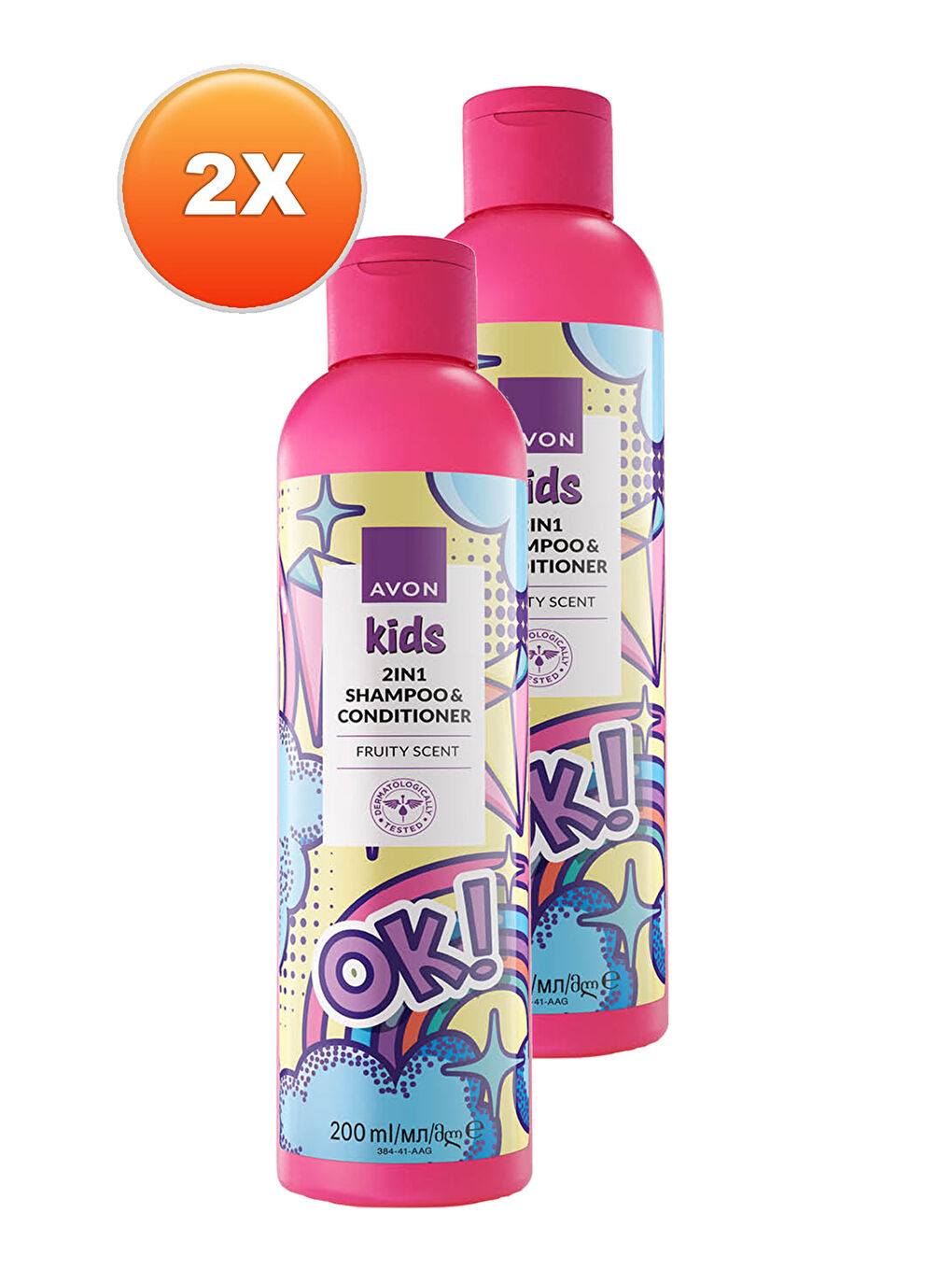 AVON Renksiz Kids OK 2 si 1 Arada Meyve Kokulu Şampuan ve Saç Kremi 200 Ml. İkili Set - 1