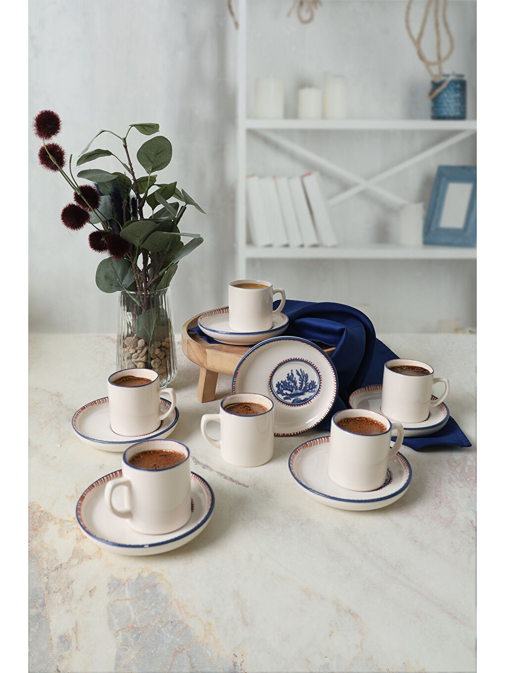 Karışık Marine Wonders Nordic Kahve Takımı 12 Parça 6 Kişilik-1