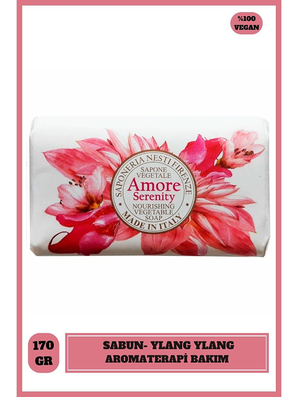 Nesti Dante Renksiz Sabun Amore Serenity Ylang Ylang Yasemin Aromaterapi Vegan Bakım 170 g