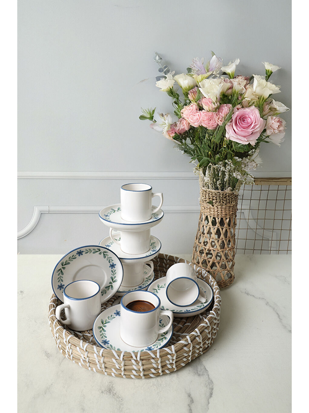 Karışık Daphne Nordic Kahve Takımı 12 Parça 6 Kişilik-3
