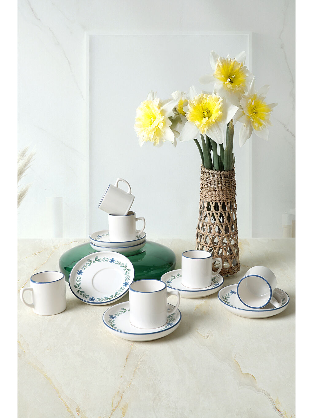 Karışık Daphne Nordic Kahve Takımı 12 Parça 6 Kişilik-4