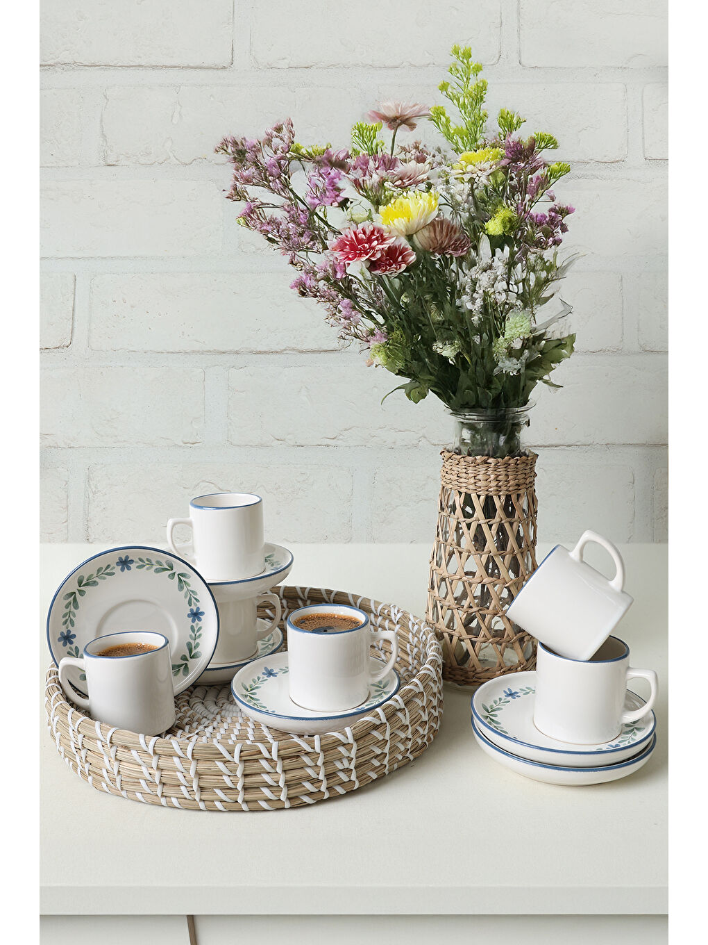 Karışık Daphne Nordic Kahve Takımı 12 Parça 6 Kişilik-8