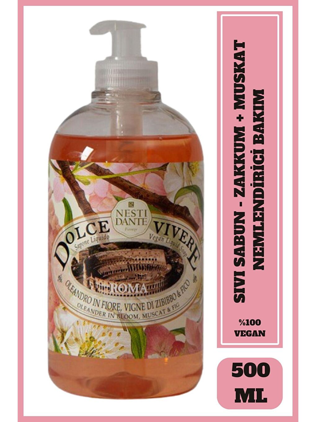 Nesti Dante Renksiz Sıvı Sabun Dolce Vivere Roma Arındırıcı Vegan Bakım 500 ml