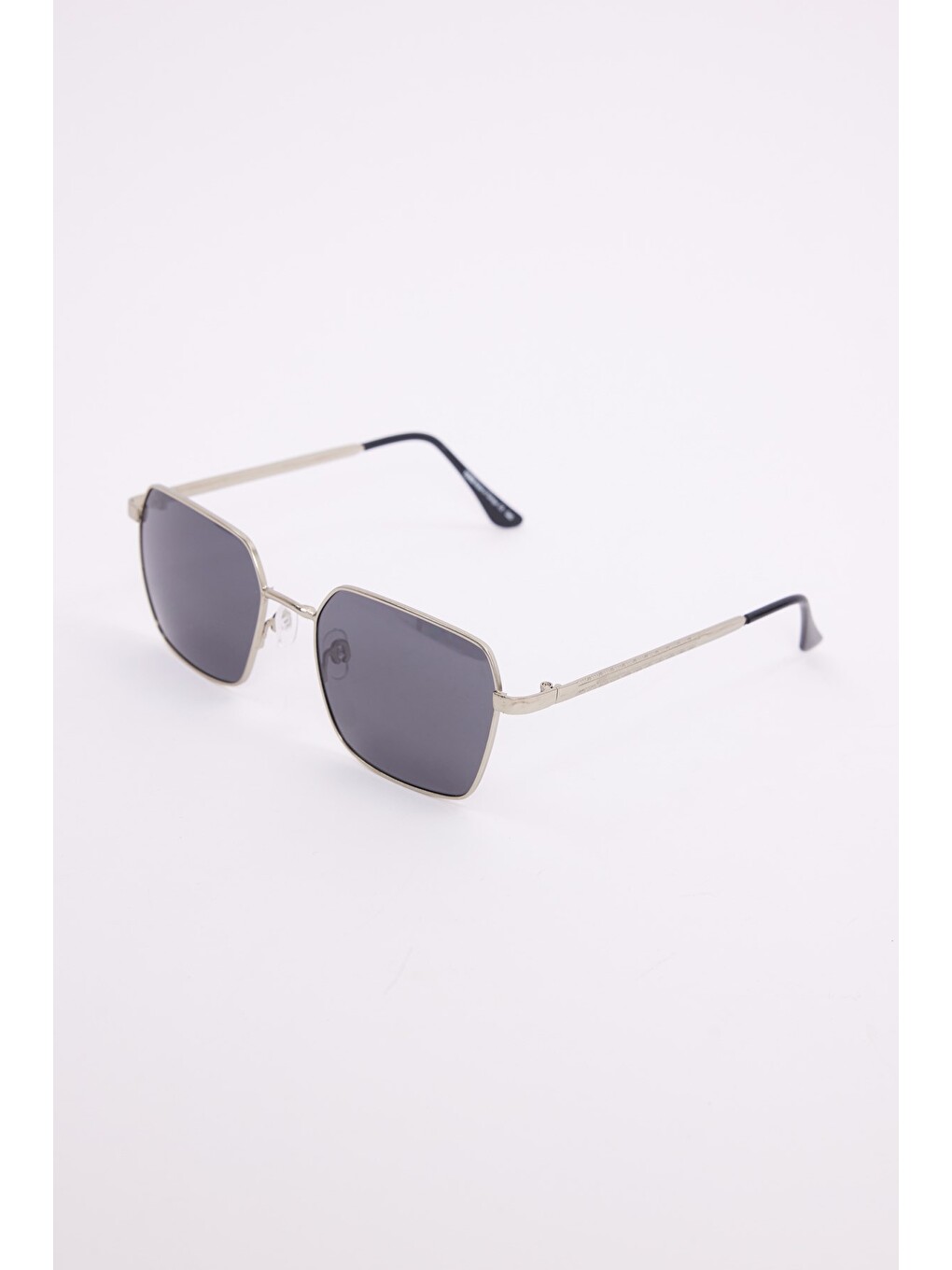 Gri Unisex ince Metal Çerçeve Füme Camlı Uv 400 Korumalı Güneş Gözlüğü-1