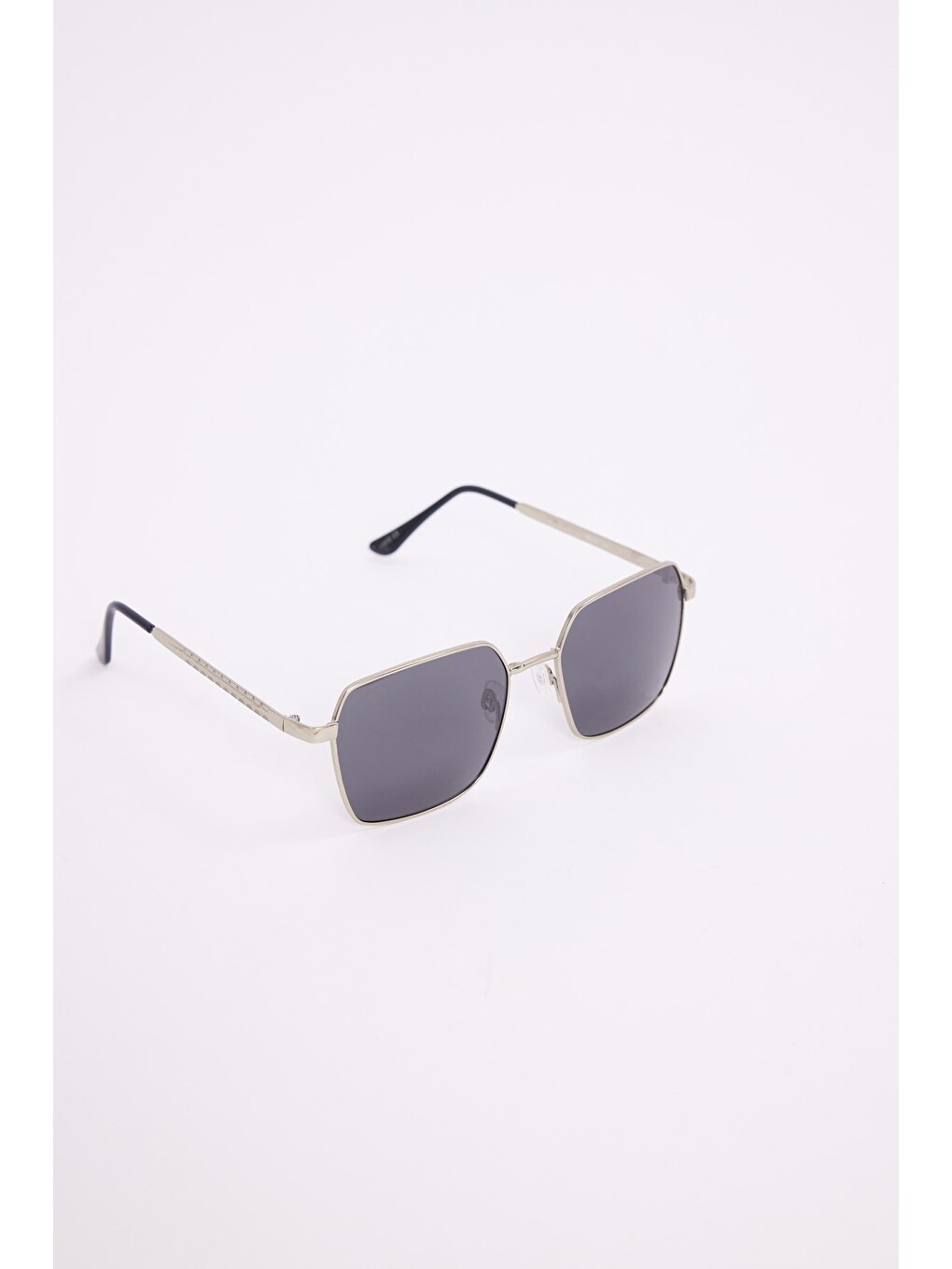 Gri Unisex ince Metal Çerçeve Füme Camlı Uv 400 Korumalı Güneş Gözlüğü-2