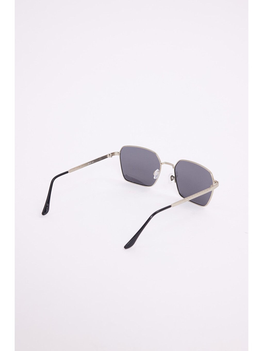 Gri Unisex ince Metal Çerçeve Füme Camlı Uv 400 Korumalı Güneş Gözlüğü-3