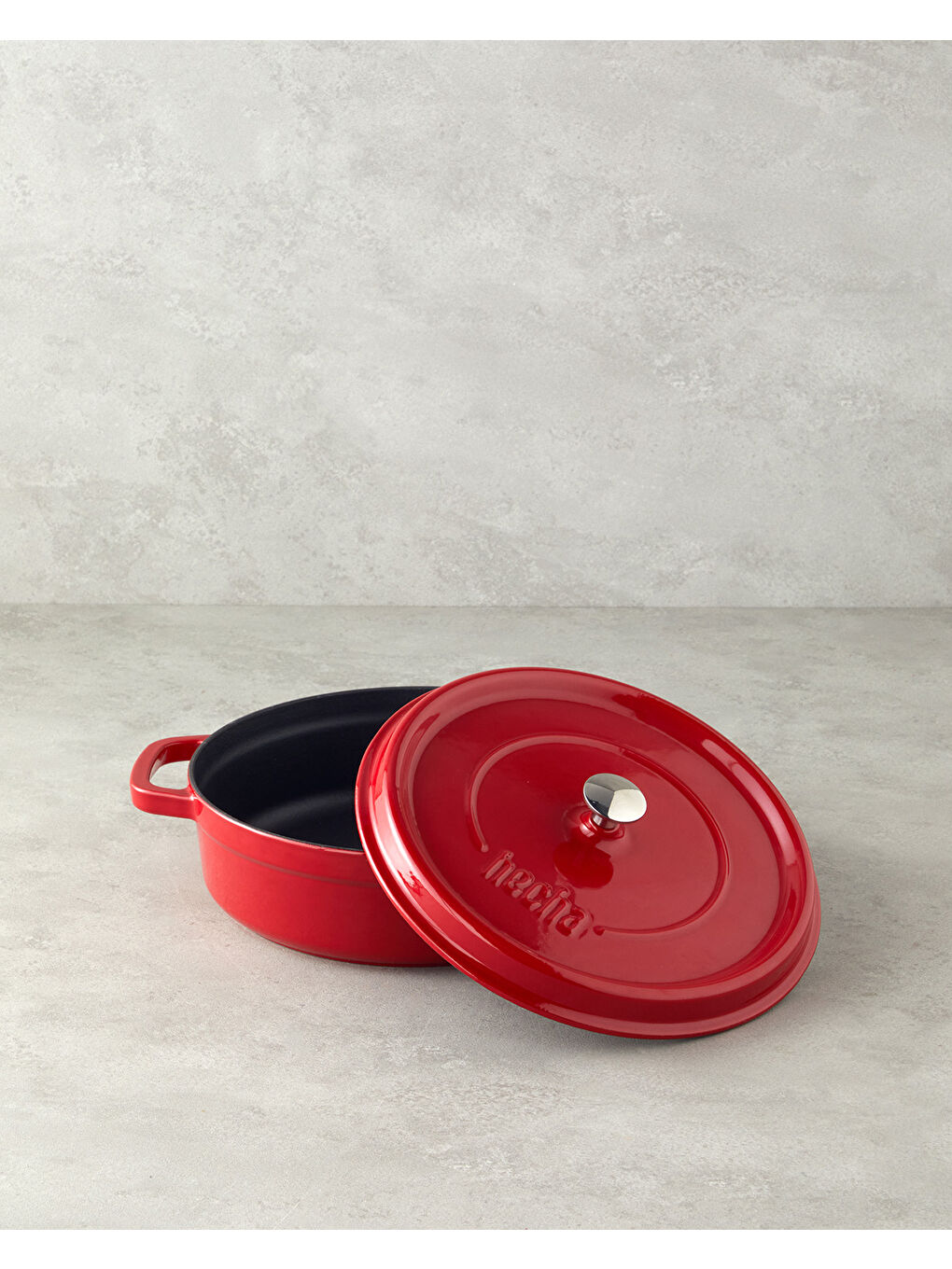 Demir Döküm Sığ Tencere 28 cm Kırmızı-1