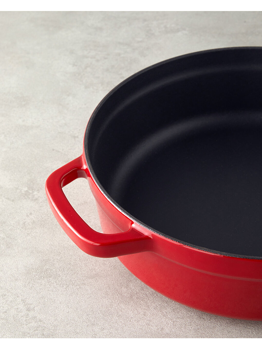 Demir Döküm Sığ Tencere 28 cm Kırmızı-2