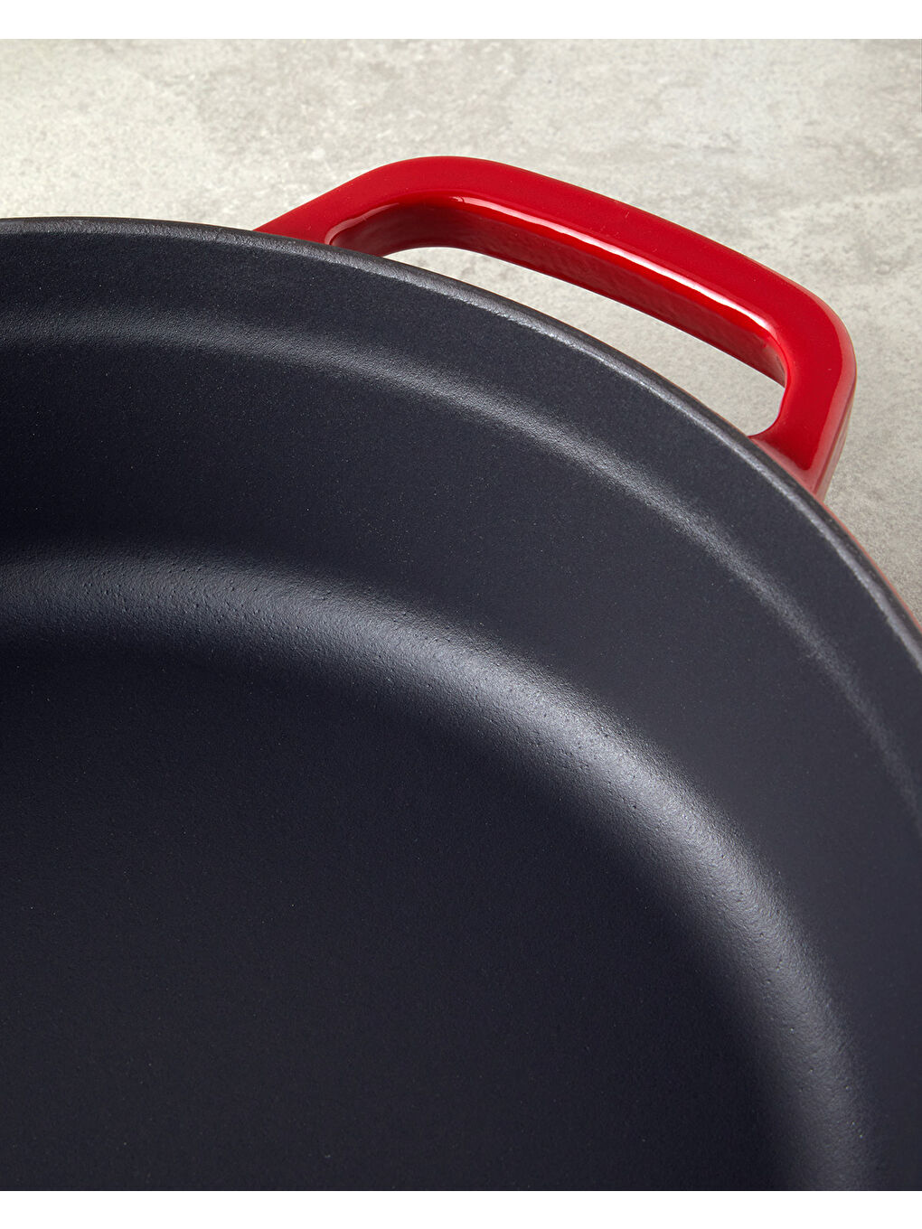 Demir Döküm Sığ Tencere 28 cm Kırmızı-3