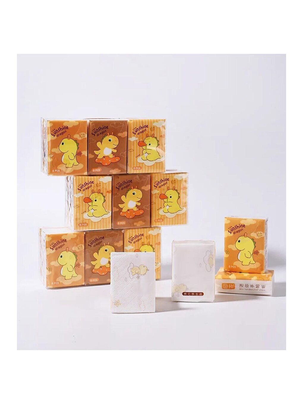 Dragon Figürlü Mini Cep Mendili 9 lu Set