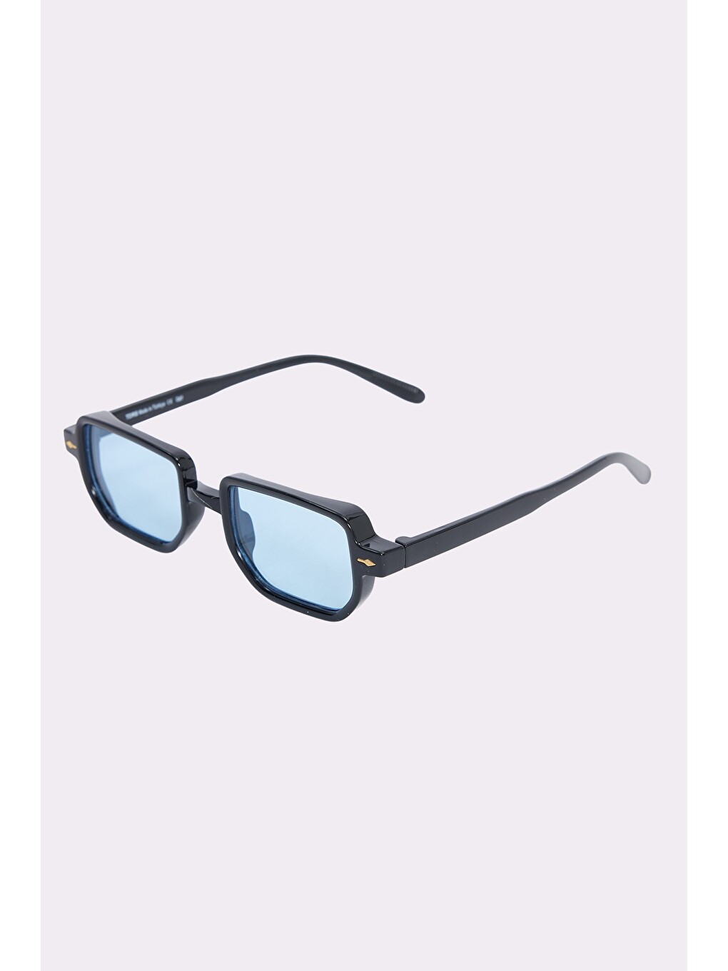 Mavi Unisex Geometrik Çerçeve Siyah Çerçeve Uv 400 Korumalı Güneş Gözlüğü-1