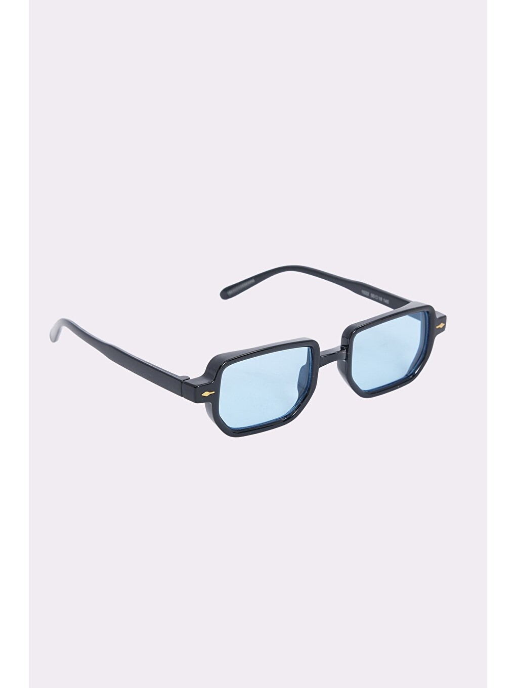Mavi Unisex Geometrik Çerçeve Siyah Çerçeve Uv 400 Korumalı Güneş Gözlüğü-2
