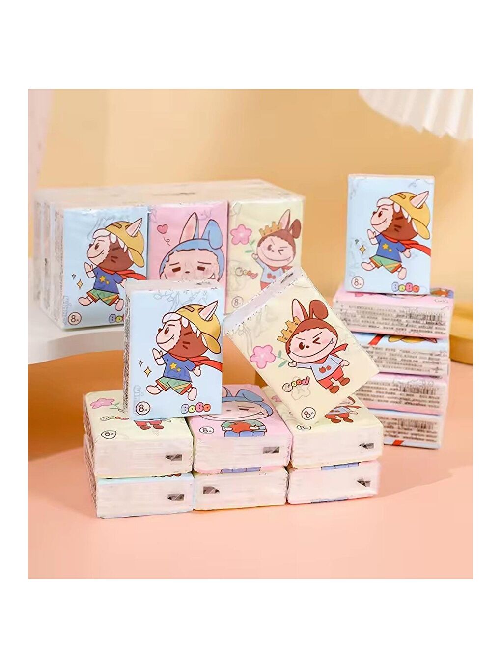 Kawai Figürlü Mini Cep Mendili 9 lu Set