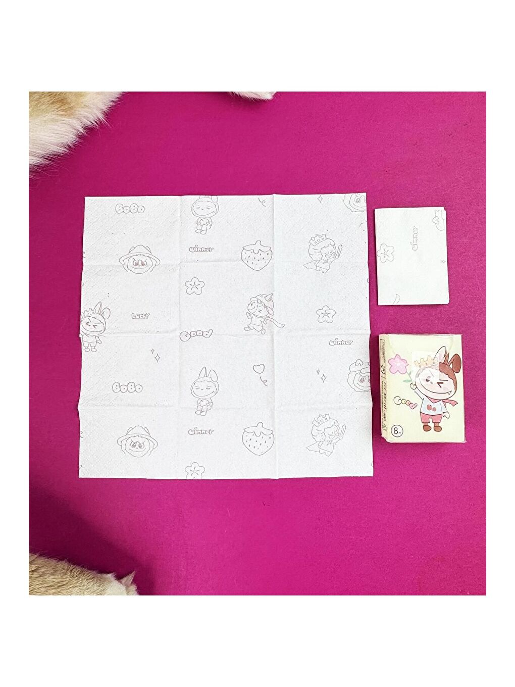 Kawai Figürlü Mini Cep Mendili 9 lu Set-2