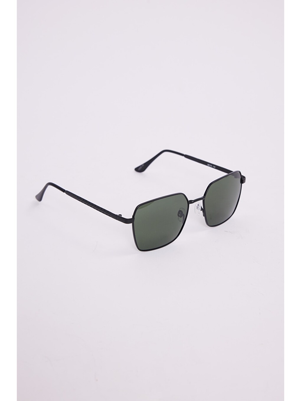 Unisex Köşeli Siyah Çerçeve Yeşil Camlı Uv 400 Korumalı Güneş Gözlüğü-1