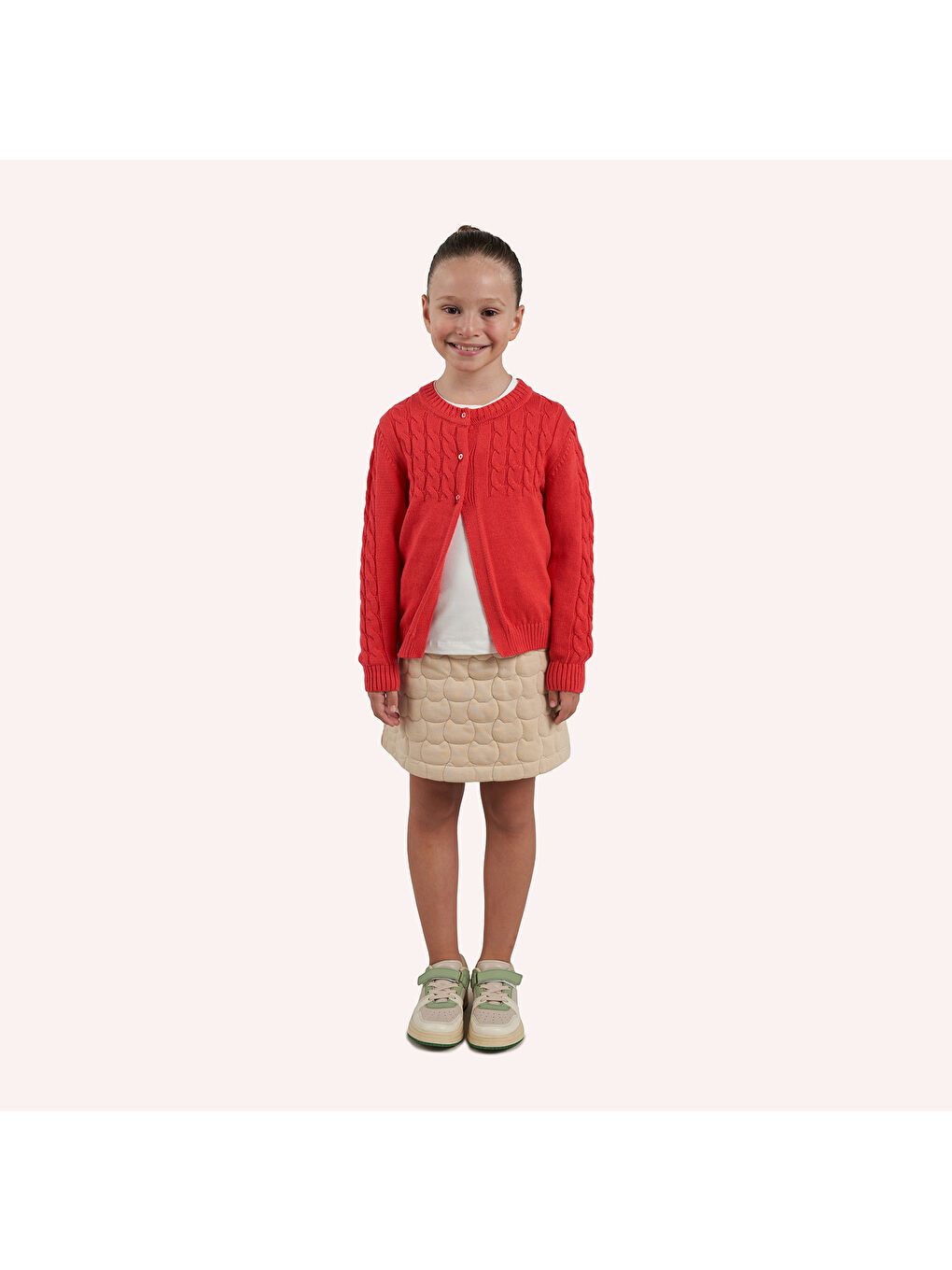 Kırmızı Kız Çocuk Triko Hırka-2