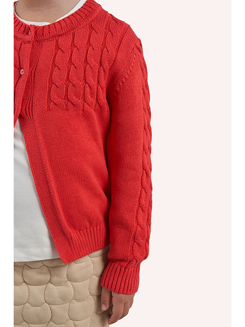 Kırmızı Kız Çocuk Triko Hırka-3