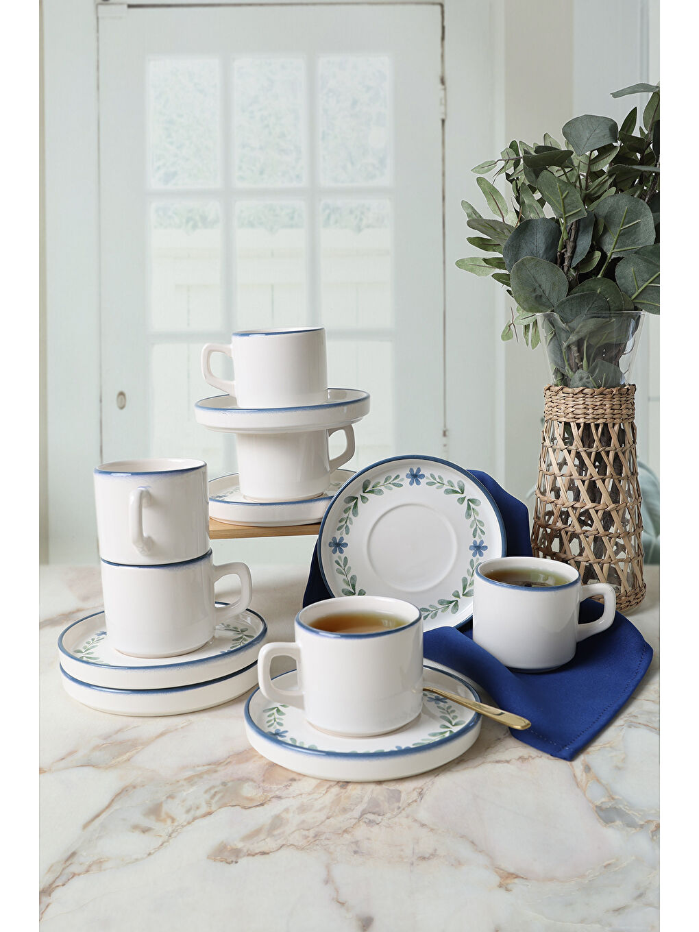 Karışık Daphne Stackable Çay Takımı 12 Parça 6 Kişilik-1