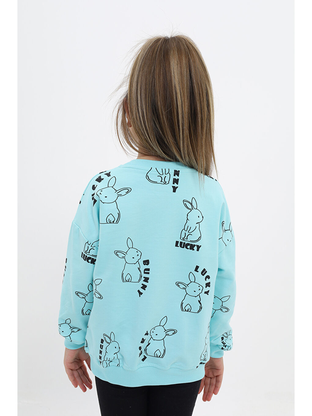 Turkuaz Kız Çocuk Baskılı Sweatshirt-2