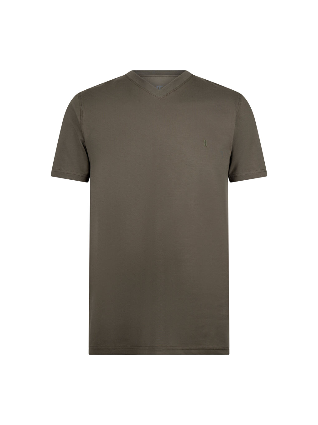 Haki Regular Fit Bisiklet Yaka Pamuklu Tişört