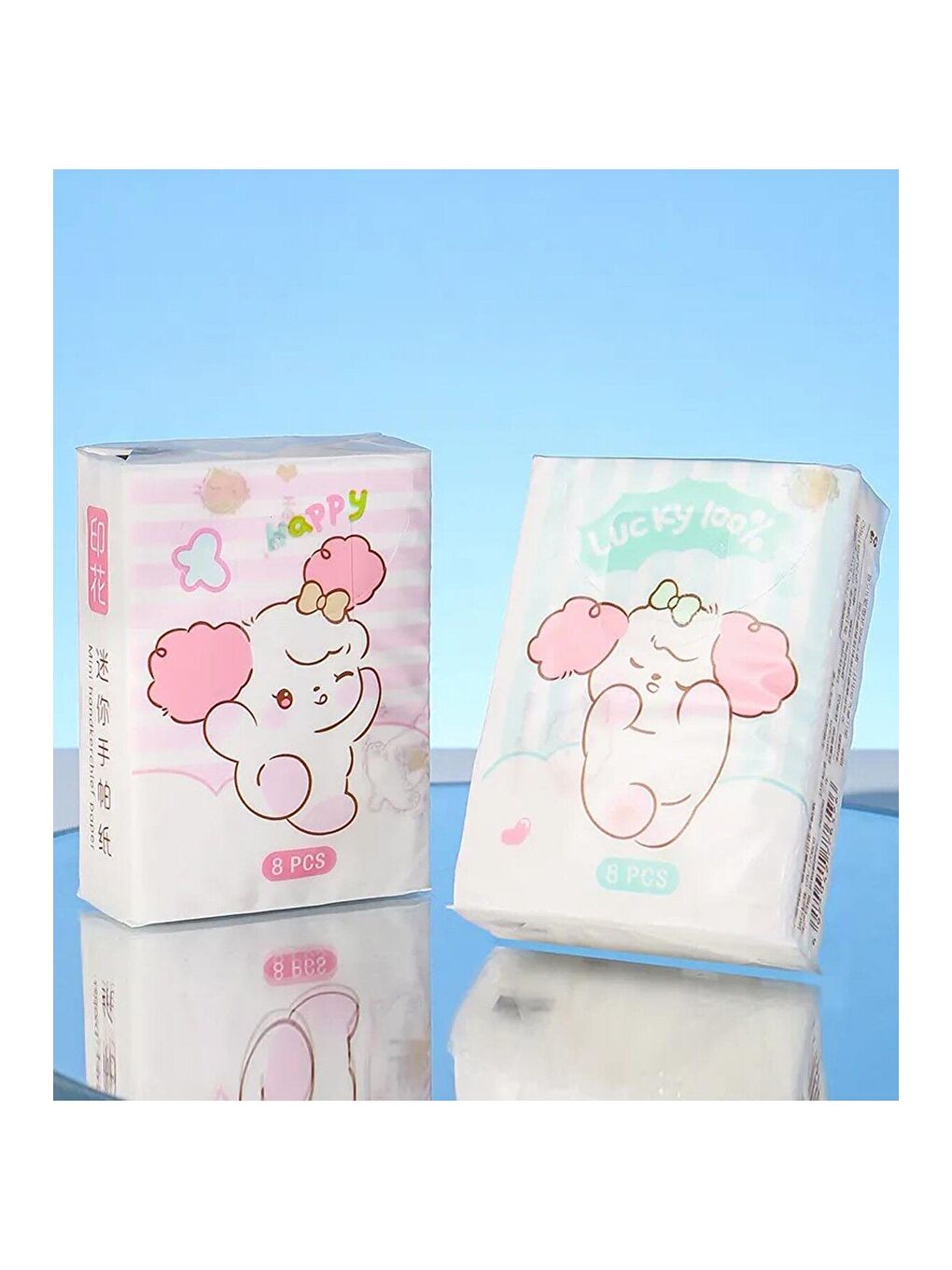 Seviml Köpek Figürlü Mini Cep Mendili 9 lu Set-1