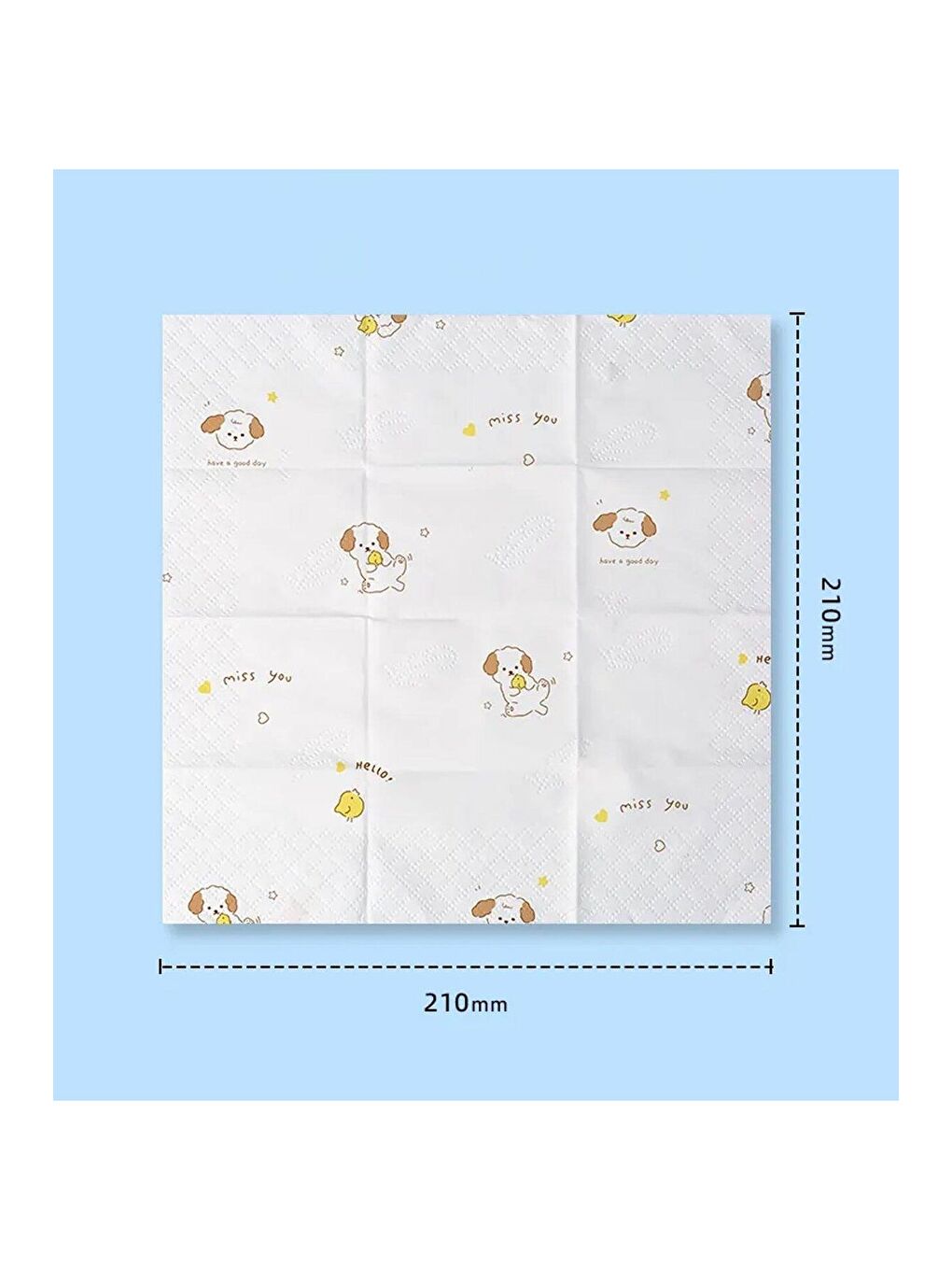 Seviml Köpek Figürlü Mini Cep Mendili 9 lu Set-4