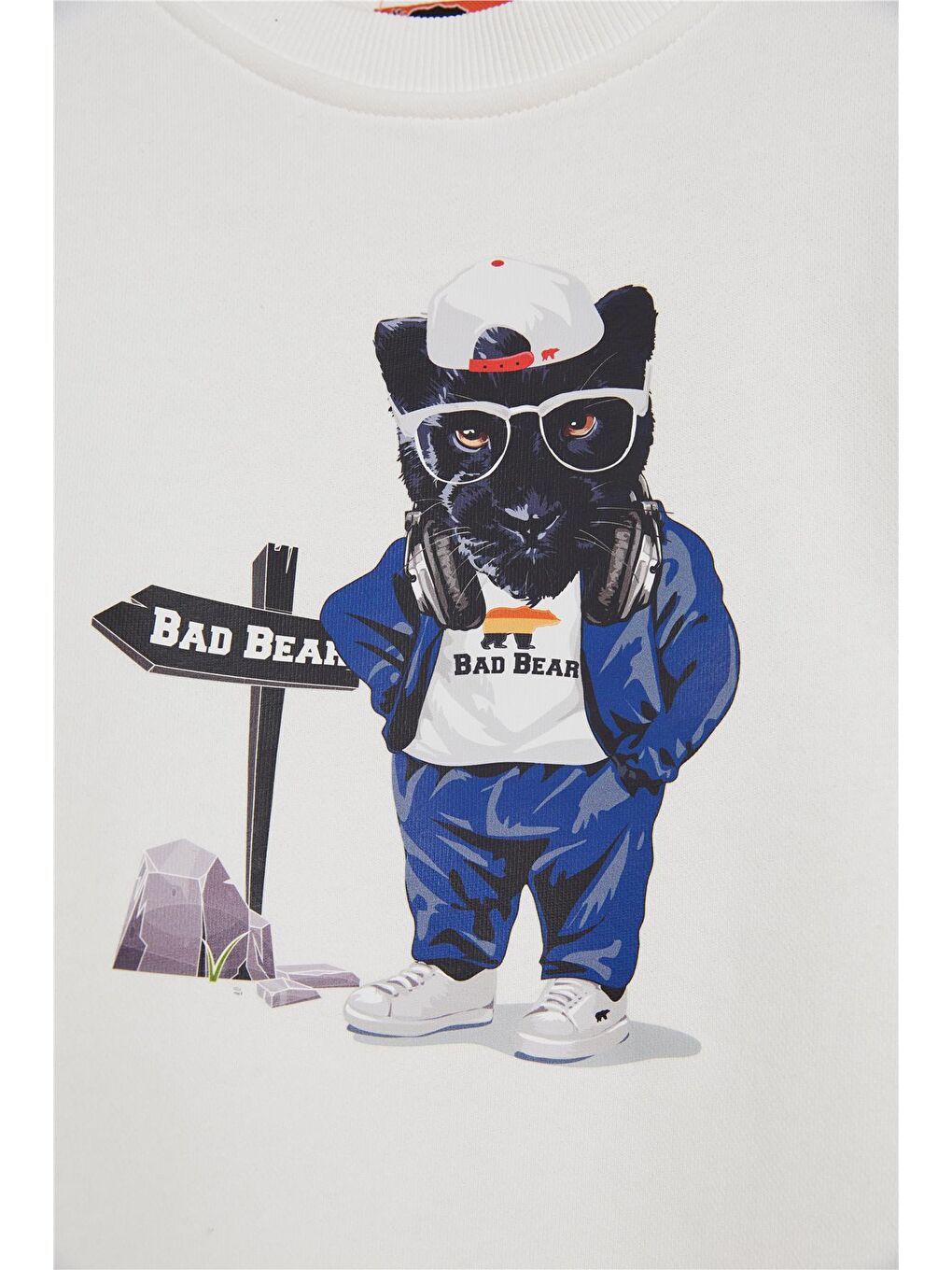 Bad Bear Beyaz Panther Beyaz Çocuk Sweatshirt - 1