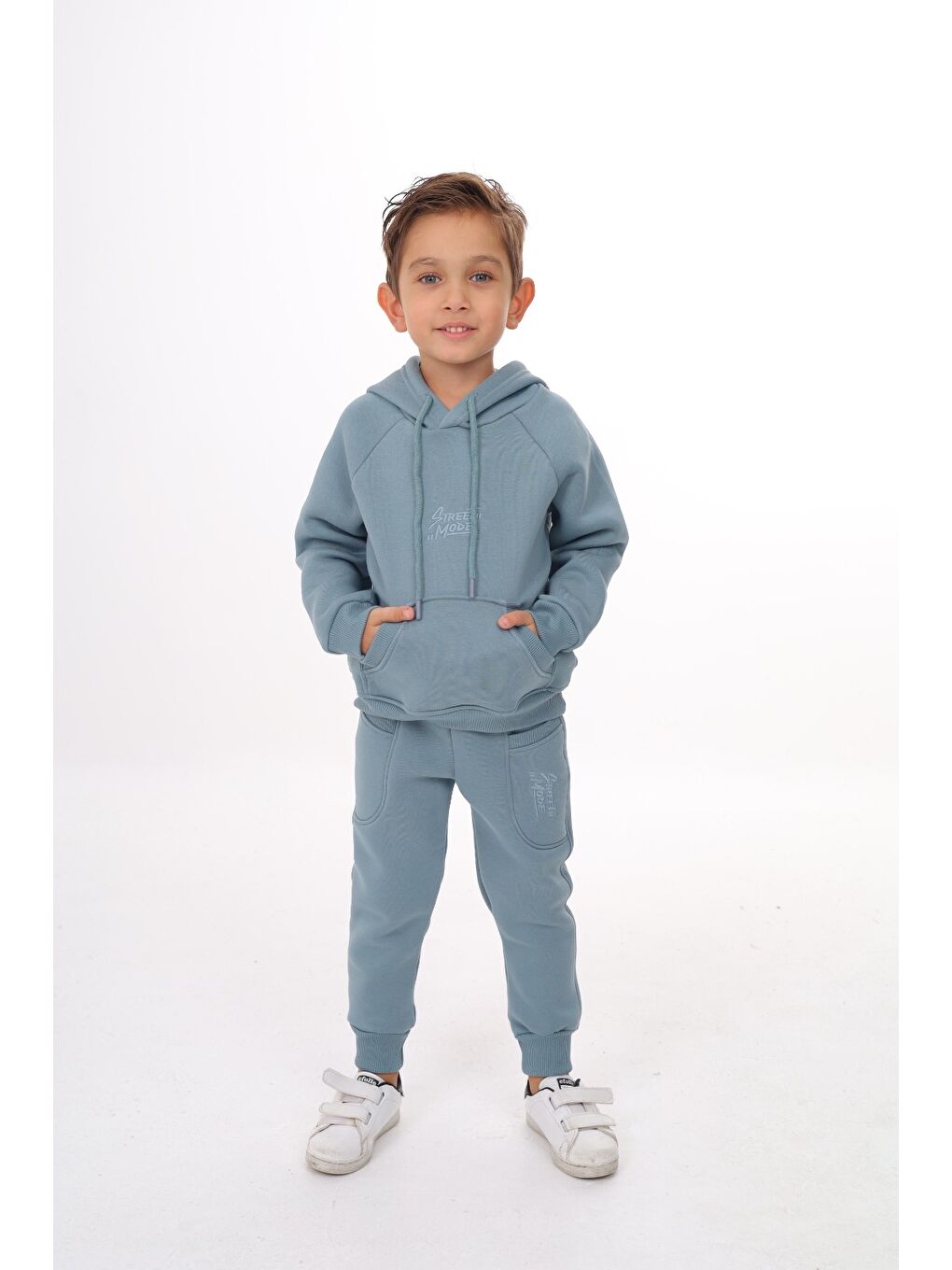Mavi Erkek Çocuk Nakışlı Eşofman Takım