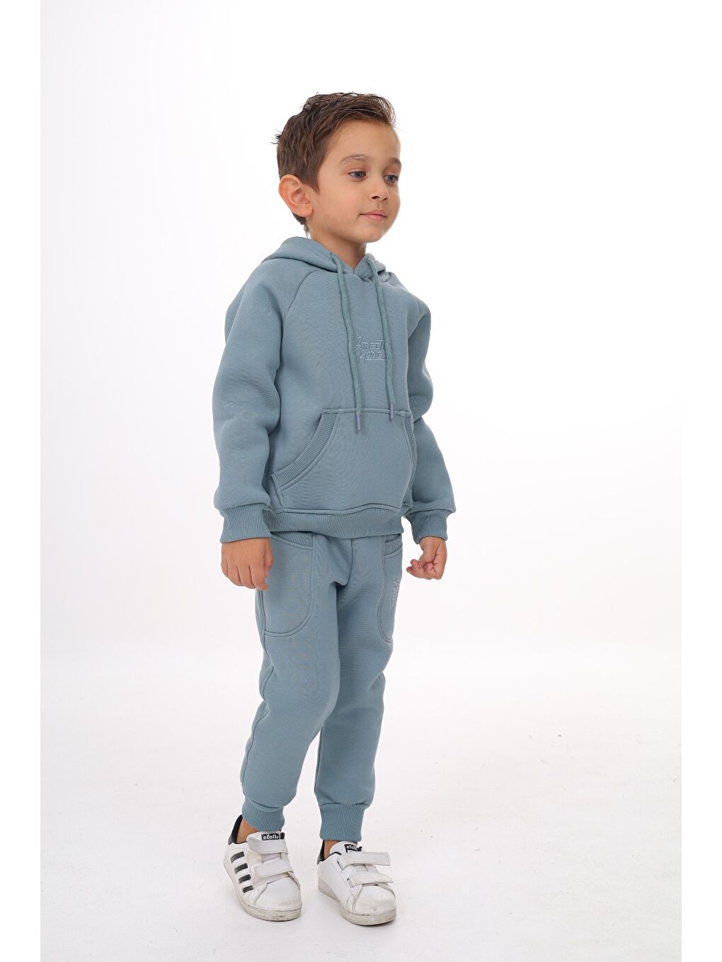 Mavi Erkek Çocuk Nakışlı Eşofman Takım-1