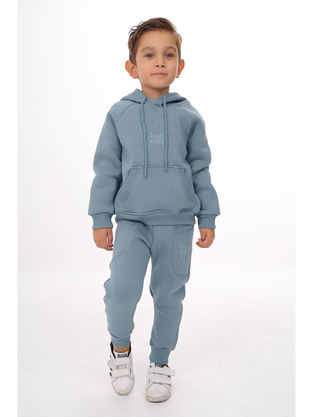 Mavi Erkek Çocuk Nakışlı Eşofman Takım-2