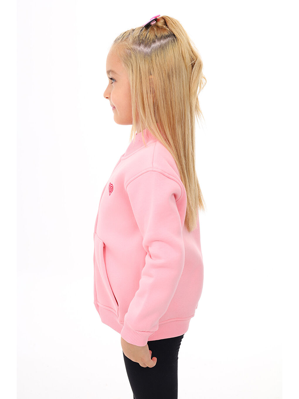 Pembe Kız Çocuk Nakışlı Hırka-1