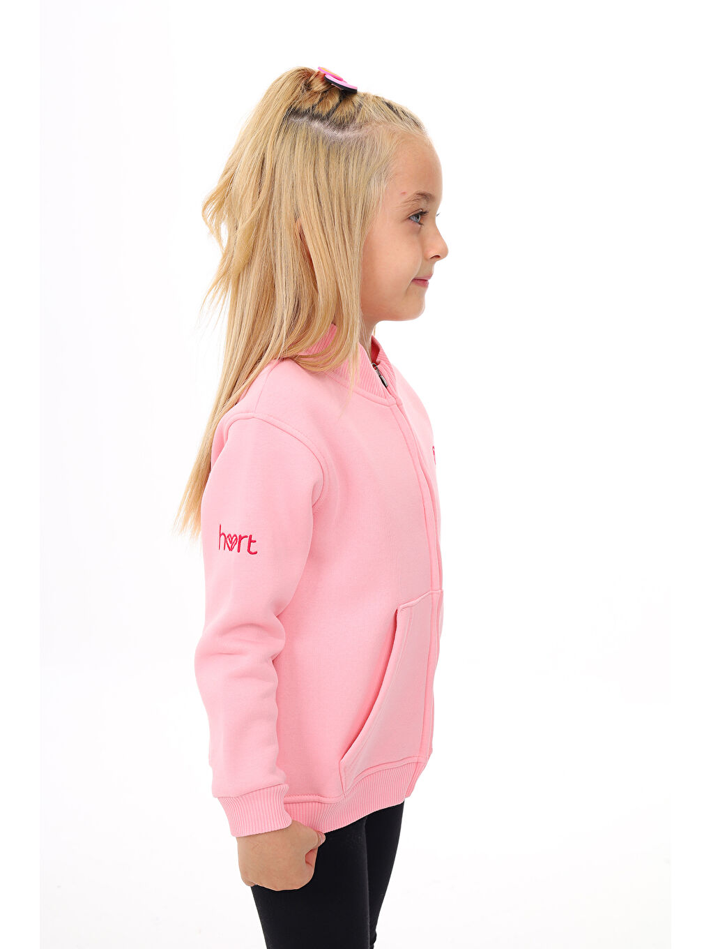 Pembe Kız Çocuk Nakışlı Hırka-2
