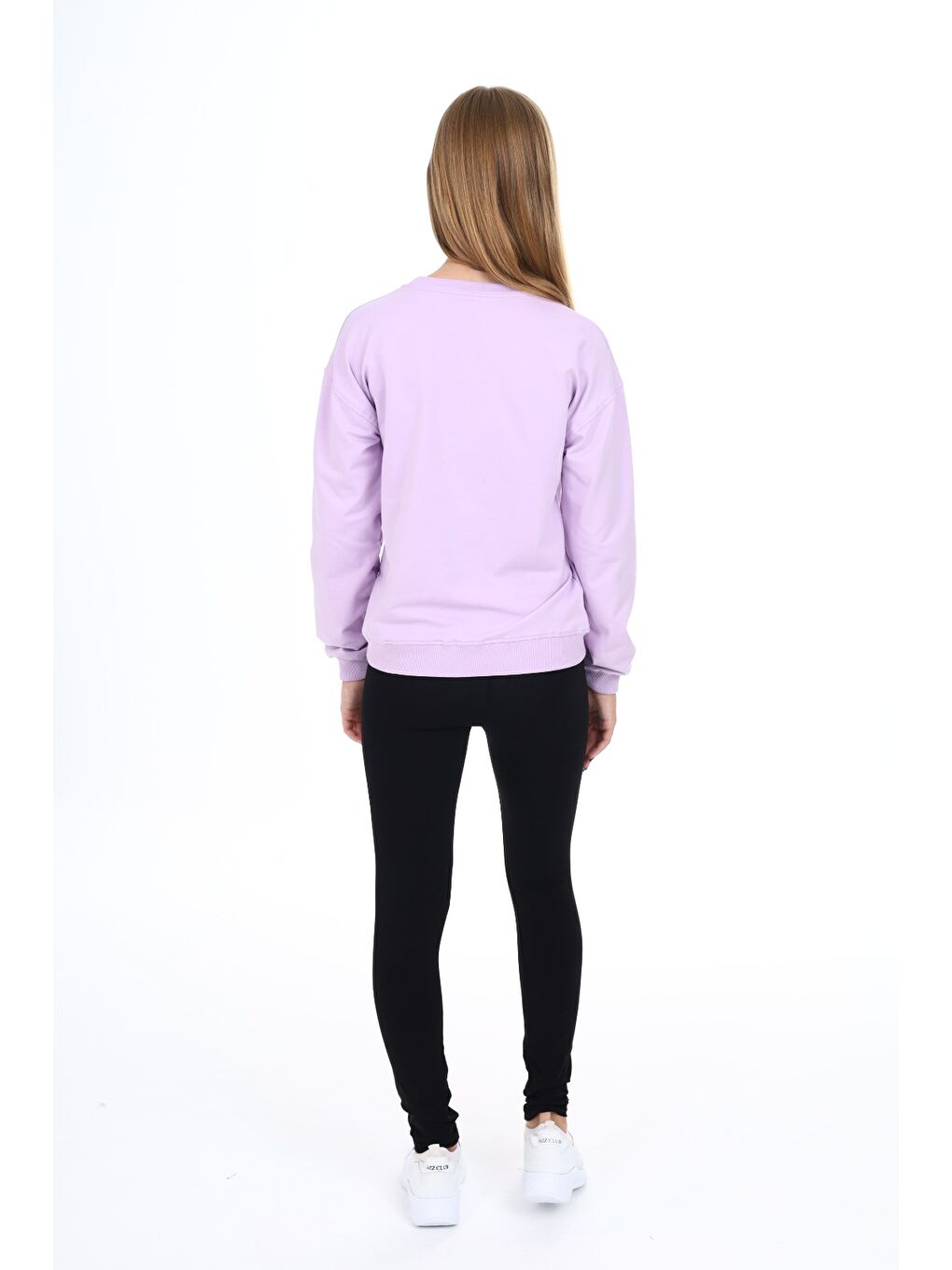 Lila Kız Çocuk Baskılı Taytlı Takım-3